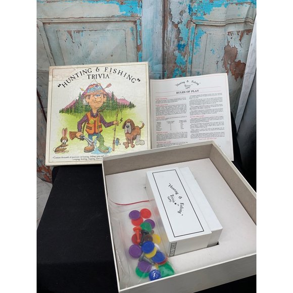 Hunting and Fishing Trivia Board Game, 1985 Mountain Man Enterprizes, Made in US - Picture 1 of 3